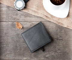 Handmade Leather Mens Cool Slim Leather Wallet Men Small Wallets Bifold for Men - imessengerbags