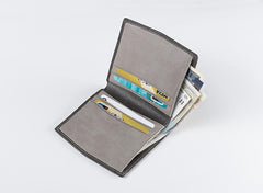 Handmade Leather Mens Cool Slim Leather Wallet Men Small Wallets Bifold for Men - imessengerbags