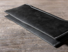 Handmade Leather Mens Clutch Wallet Cool Leather Wallet Long Phone Wallets for Men