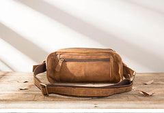Leather Mens FANNY PACK MENS WAIST BAG HIP PACK BELT BAG FOR MEN - imessengerbags