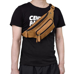 Vintage Leather Fanny Pack Mens Waist Bag Hip Pack Belt Bag for Men