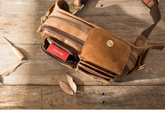 Leather Mens FANNY PACK MENS WAIST BAG HIP PACK BELT BAG FOR MEN - imessengerbags