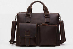 Handmade Leather Mens Cool Messenger Bag Work Bag Satchel Bag Briefcase Bag for men - imessengerbags