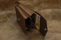 Handmade Leather Mens Cool Short Wallet Card Holder Small Card Slim Wallets for Men