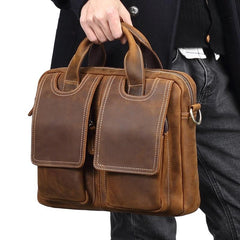 VINTAGE LEATHER MENS LARGE BRIEFCASES BUSINESS BRIEFCASEs COOL SHOULDER BAG HANDBAGS FOR MEN - imessengerbags