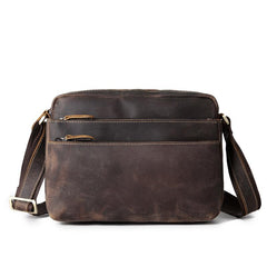 Handmade Leather Mens Cool Small Messenger Bag iPad Bag Chest Bag Bike Bag Cycling Bag for men - imessengerbags