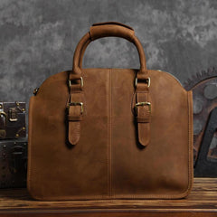 Handmade Leather Mens Cool Messenger Bag Briefcase Work Bag Business Bag for men - imessengerbags