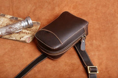 Handmade Leather Mens Cool Chest Bag Sling Bag Crossbody Bag Travel Bag Hiking Bag for men