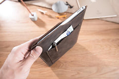 Handmade Leather Mens Clutch Cool Slim iPad Pro Case iPad Pro Cover for Men