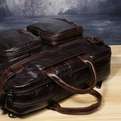 Genuine Leather Mens Cool Messenger Bag Briefcase Backpack Bag Travel Bag for Men - imessengerbags