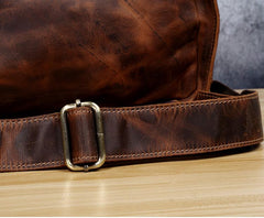 Genuine Leather Mens Cool Backpack Sling Bag Large Black Travel Bag Hiking Bag for men - imessengerbags