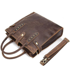 Cool Men Vintage Leather Handbag Tote Shoulder bag CrossBody Bag For Men - imessengerbags
