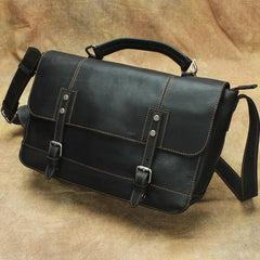 Black Cool Leather Messenger Bag Handbag Shoulder Bag For Men - imessengerbags