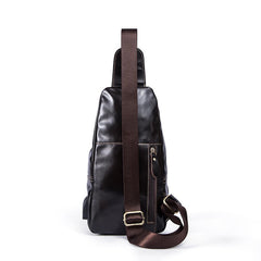 Leather Cool Chest Bag Sling Bag Sling Crossbody Bag Sling Travel Bag Hiking Bag For Mens - imessengerbags