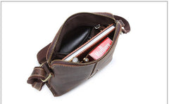 Handmade Leather Mens Cool Small Messenger Bag iPad Bag Chest Bag Bike Bag Cycling Bag for men - imessengerbags