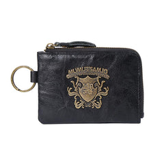 Handmade Leather Mens Chain Biker Wallet Cool Leather Wallet Zipper billfold Wallets - imessengerbags
