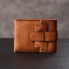 Handmade Mens Cool billfold Leather Wallet Men Small Slim Wallets Bifold for Men - imessengerbags