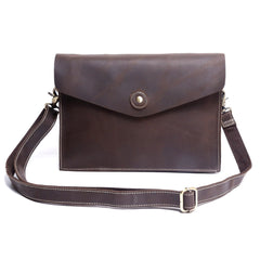 Genuine Leather Mens Cool Messenger Bag Clutch Bag Chest Bag Bike Bag Cycling Bag for men - imessengerbags