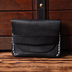 Handmade Mens Cool billfold Leather Wallet Men Small Card Slim Wallets Bifold for Men - imessengerbags