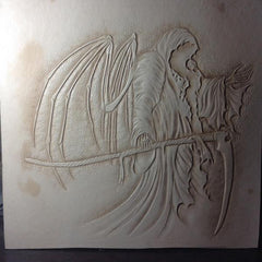 Handmade Leather The Death Tooled Mens Long Wallet Cool Leather Wallet Clutch Wallet for Men - imessengerbags