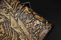 Handmade Leather Tooled Predator Mens billfold Wallet Cool Leather Wallet Slim Wallet for Men - imessengerbags
