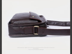 Genuine Leather Mens Cool Messenger Bag Small Bag Chest Bag Bike Bag Cycling Bag for men - imessengerbags