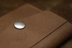 Handmade Leather Mens Cool Short Wallet Card Holder Small Card Slim Wallets for Men