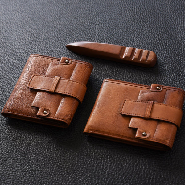 Handmade Mens Cool billfold Leather Wallet Men Small Slim Wallets Bifold for Men - imessengerbags