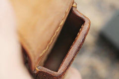 Cool Mens Brown Leather Zippo Lighter Cases with Loop Zippo lighter Holders with clips - imessengerbags