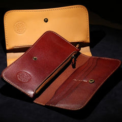 Handmade Leather Mens Cool Travel Long Wallet Card Slim Clutch Wallets for Men - imessengerbags
