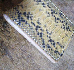 [On Sale] Handmade Cool Mens Snake Skin Small Wallet Slim billfold Wallets with Zippers