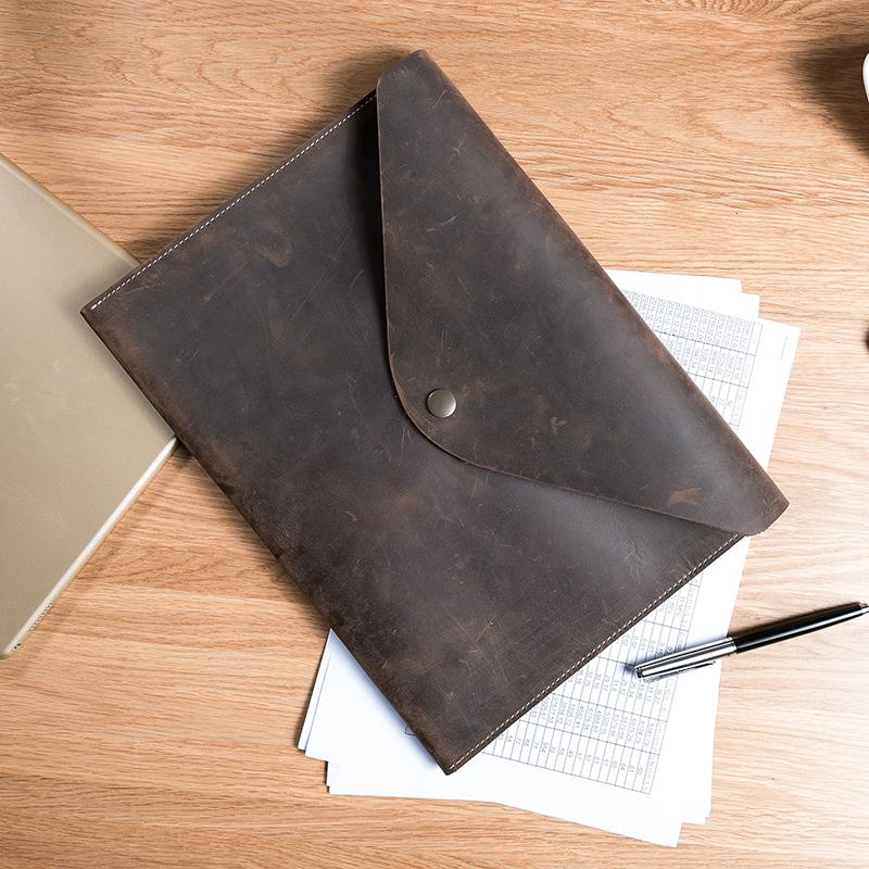 Handmade Leather Mens Clutch Cool Slim Wallet Envelope Clutch Wristlet Wallet for Men - imessengerbags