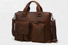 Handmade Leather Mens Cool Messenger Bag Work Bag Satchel Bag Briefcase Bag for men - imessengerbags