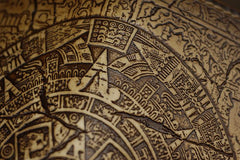 Handmade Leather Tooled Xiuhpohualli Calendar Mens Long Wallet Cool Leather Wallet Clutch Wallet for Men - imessengerbags