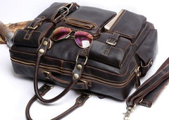 Genuine Leather Mens Cool Weekender Bag Travel Bag Duffle Bags Briefcase Messenger Bag for men - imessengerbags