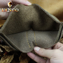 Handmade Leather Mens Cool Slim Leather Wallet Men billfold Wallets Bifold for Men - imessengerbags