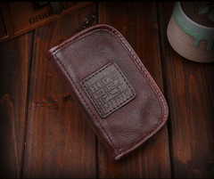 Genuine Leather Mens Cool Key Wallet Car Key Holder Car Key Case for Camel Men - imessengerbags