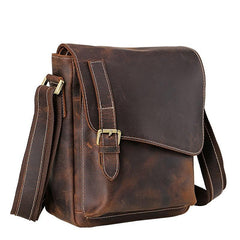 Cool Leather Men Vintage Coffee Messenger Bag Shoulder Bags for Men