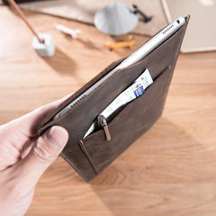 Handmade Leather Mens Clutch Cool Slim iPad Pro Case iPad Pro Cover for Men
