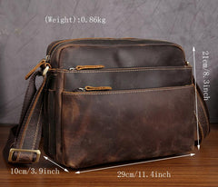 Handmade Leather Mens Cool Small Messenger Bag iPad Bag Chest Bag Bike Bag Cycling Bag for men - imessengerbags