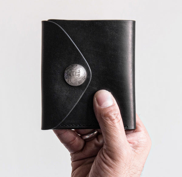 Genuine Leather Mens Cool billfold Leather Wallet Men Small Wallets Bifold for Men - imessengerbags