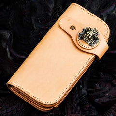 Handmade Leather Mens Chain Biker Wallet Cool Leather Wallet With Chain Wallets for Men - imessengerbags