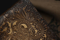 Handmade Leather Tooled Henna Floral Mens billfold Wallet Cool Leather Wallet Slim Wallet for Men - imessengerbags