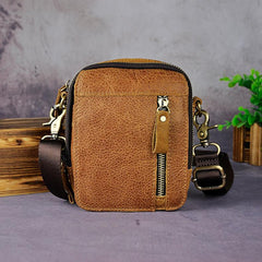 Leather Belt Pouch Mens Small Cases Waist Bag Hip Pack Belt Bag Fanny Pack Bumbag for Men - imessengerbags
