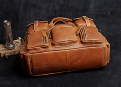 Genuine Leather Mens Cool Weekender Bag Travel Bag Duffle Bags Briefcase Messenger Bag for men - imessengerbags