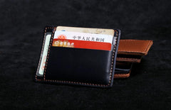 Genuine Leather Mens Cool Slim Front Pocket Wallet Leather Wallet Men Small Wallets  for Men - imessengerbags