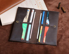 Handmade Leather Mens Cool Long Leather Wallet Clutch Wristlet Wallet for Men - imessengerbags