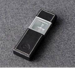 Cool Mens Green Leather Portable Ashtray Travel Ashtray Pocket Ashtray Lighter for Men