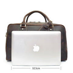 Genuine Leather Mens Cool Weekender Bag Travel Bag Duffle Bags Overnight Bag Holdall Bag for men - imessengerbags