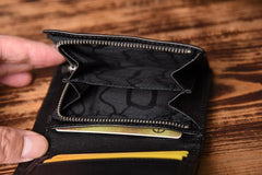 Handmade Mens Cool billfold Leather Wallet Men Small Slim Wallets Bifold for Men - imessengerbags